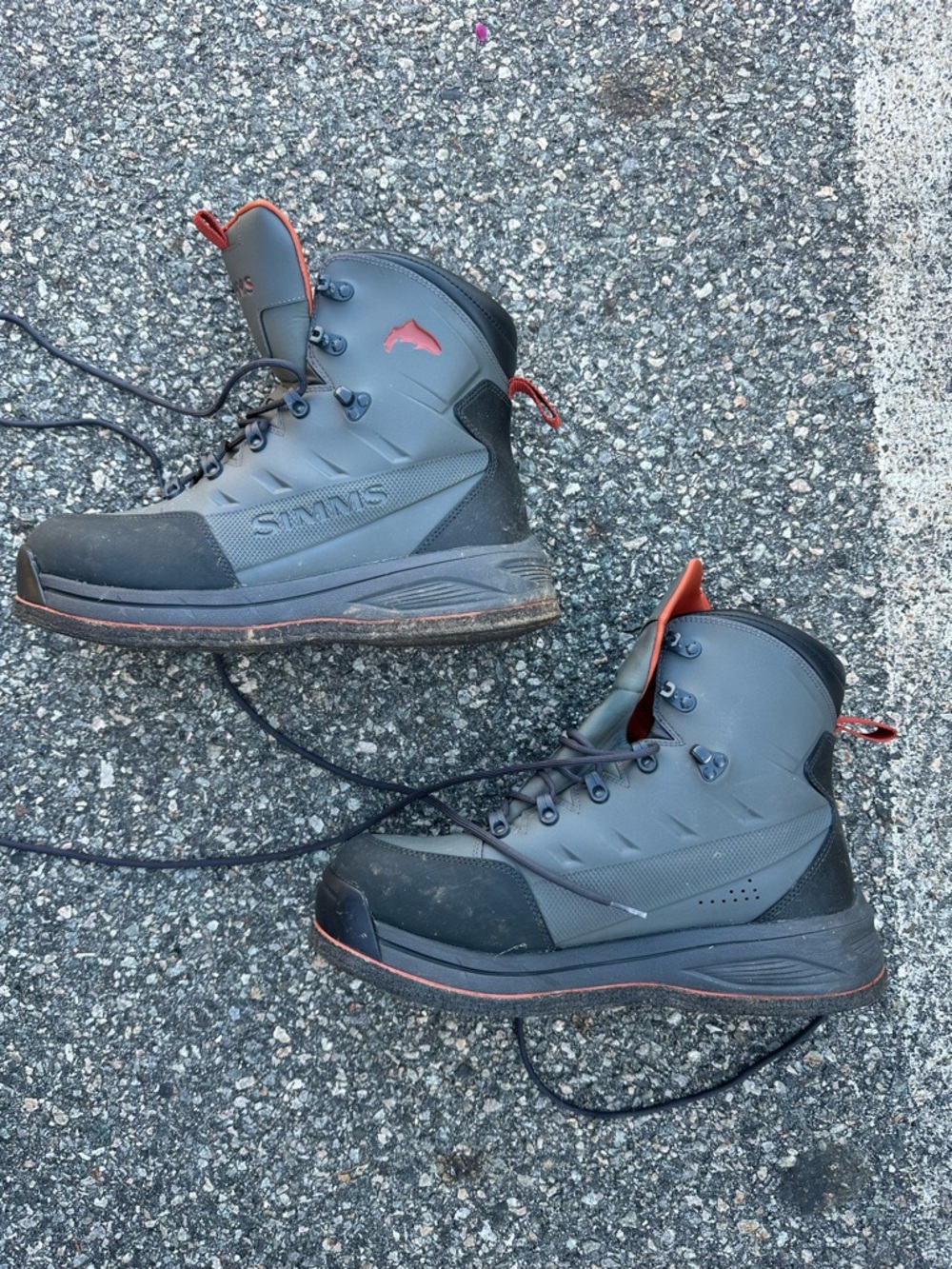 Simms Freestone Men's Felt Sole Wading Boots, Size 14 US, Gunmetal, used